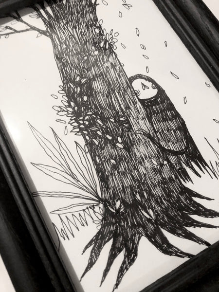 Parskid ”Behind the Tree” drawing