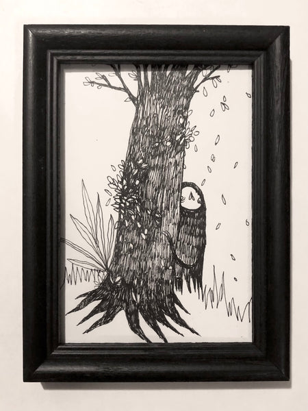 Parskid ”Behind the Tree” drawing
